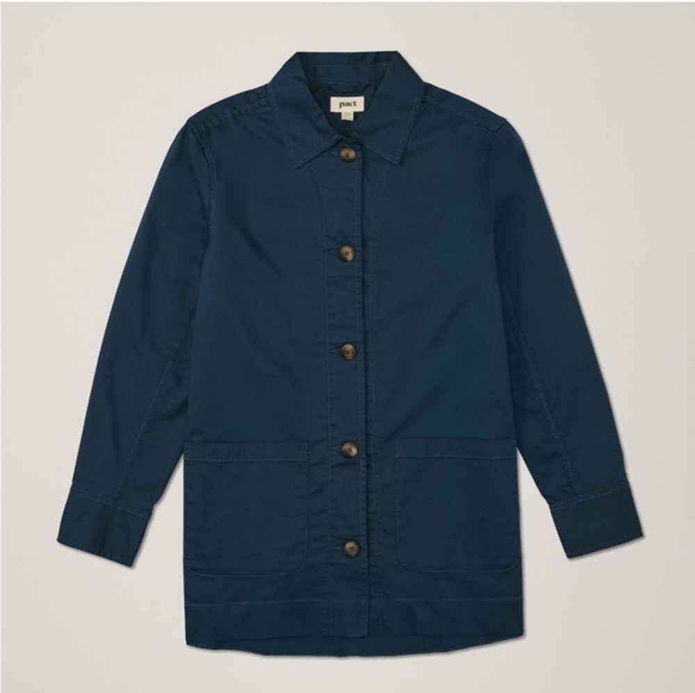 PACT Daily Twill Oversized Lightweight Jacket Size XXXL In Blue
